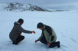 Boring through lake ice